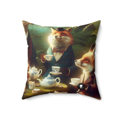 "Enchanted Tea Party"- The Alien Spun Polyester Square Pillow