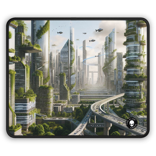 « La reconquête de la nature : un paysage urbain futuriste » - Le tapis de souris de jeu Alien