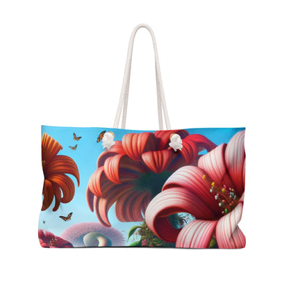 "Fanciful Garden: Big Blooms and Little Creatures" - The Alien Weekender Bag