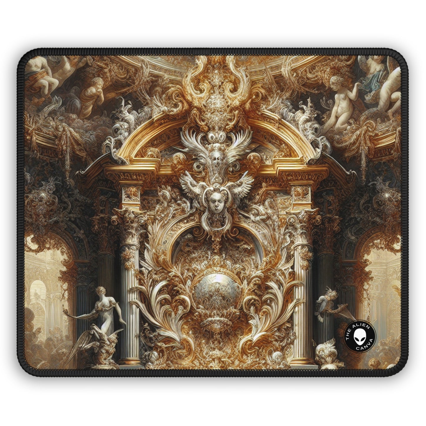 "Baroque Banquet: A Feast of Opulence" - The Alien Gaming Mouse Pad Baroque