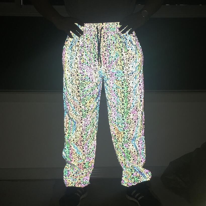 Printed full-reflective pants