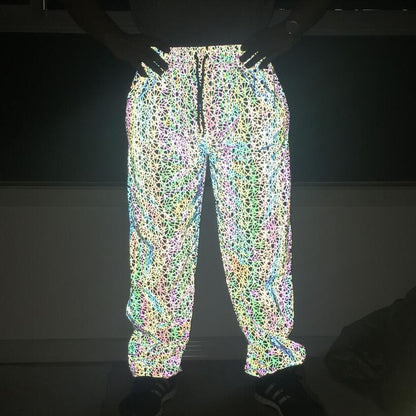 Printed full-reflective pants