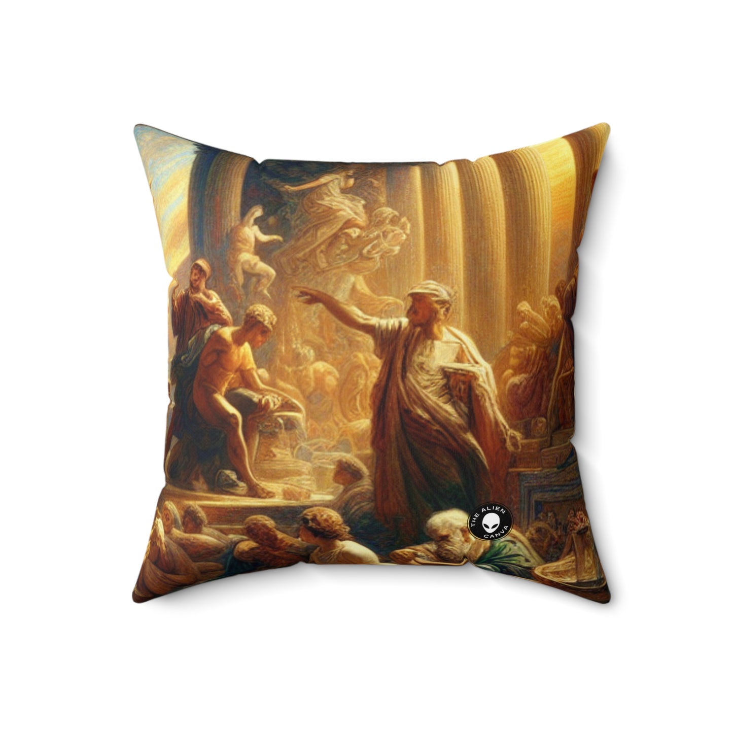 "Modern Renaissance: Leaders of Today"- The Alien Spun Polyester Square Pillow Neoclassicism