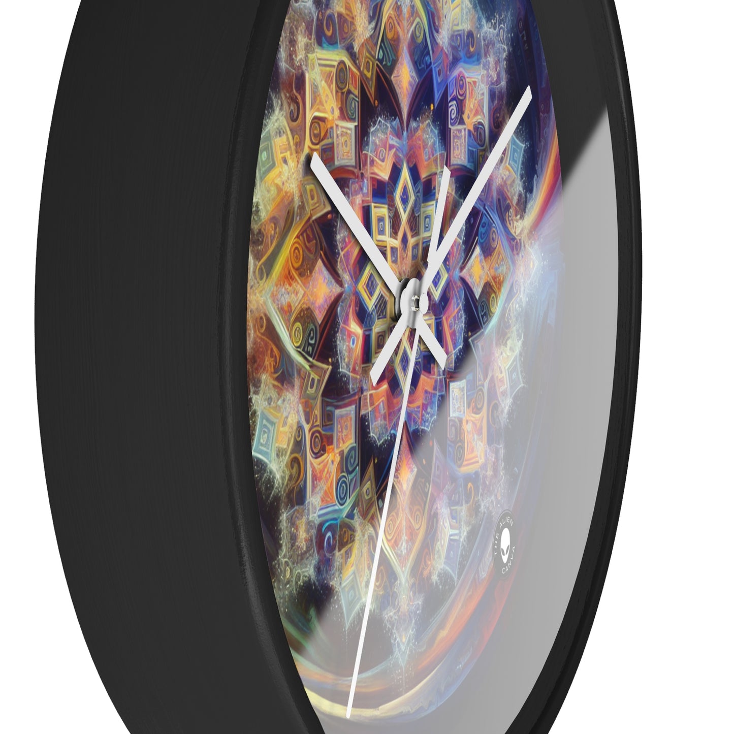 "Mandala dinámico: una pintura geométrica vibrante" - El reloj de pared alienígena