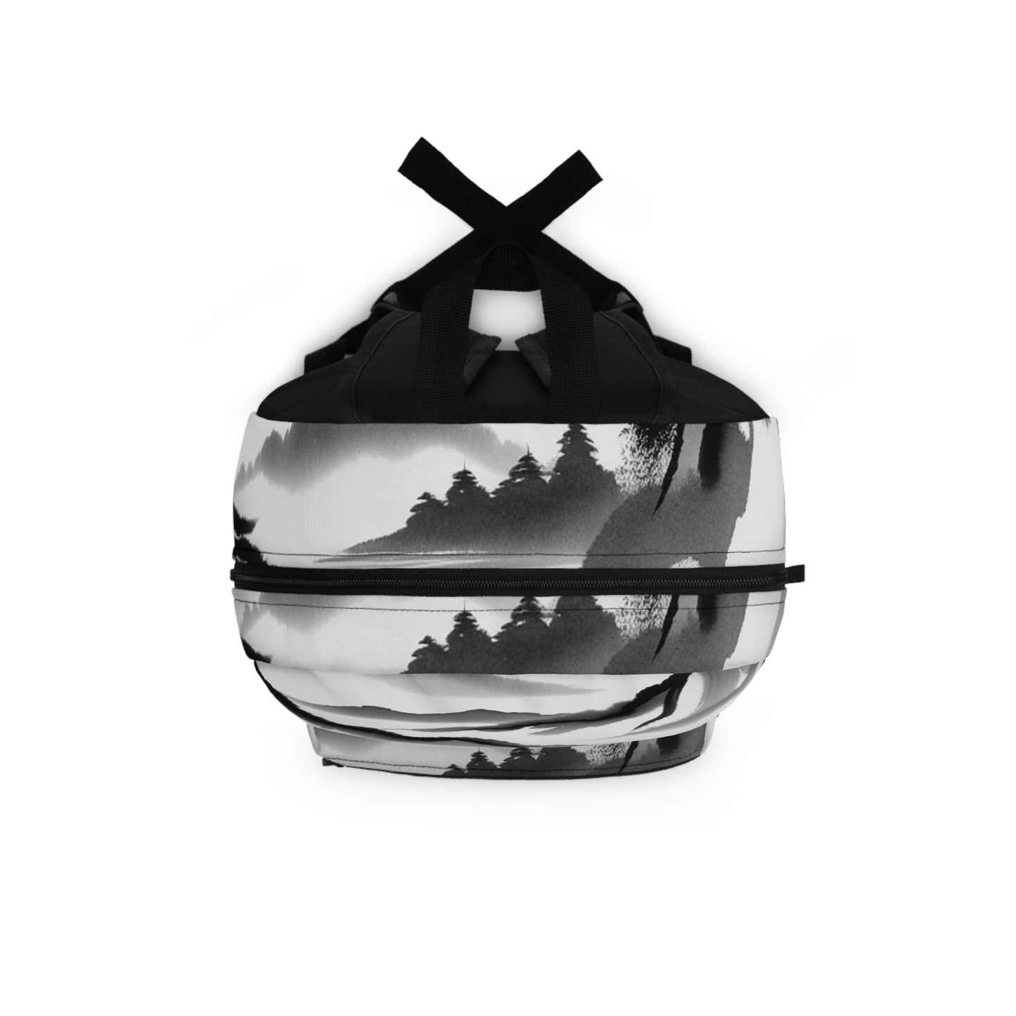 "Mountain Reflection: A Serene Zen Ink Painting" - The Alien Backpack Zen Ink Painting