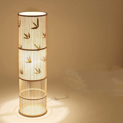 Tea Room Bamboo Woven Table Lamp Study Night Light Adjustable Light Warm Zen Bedside Lamp