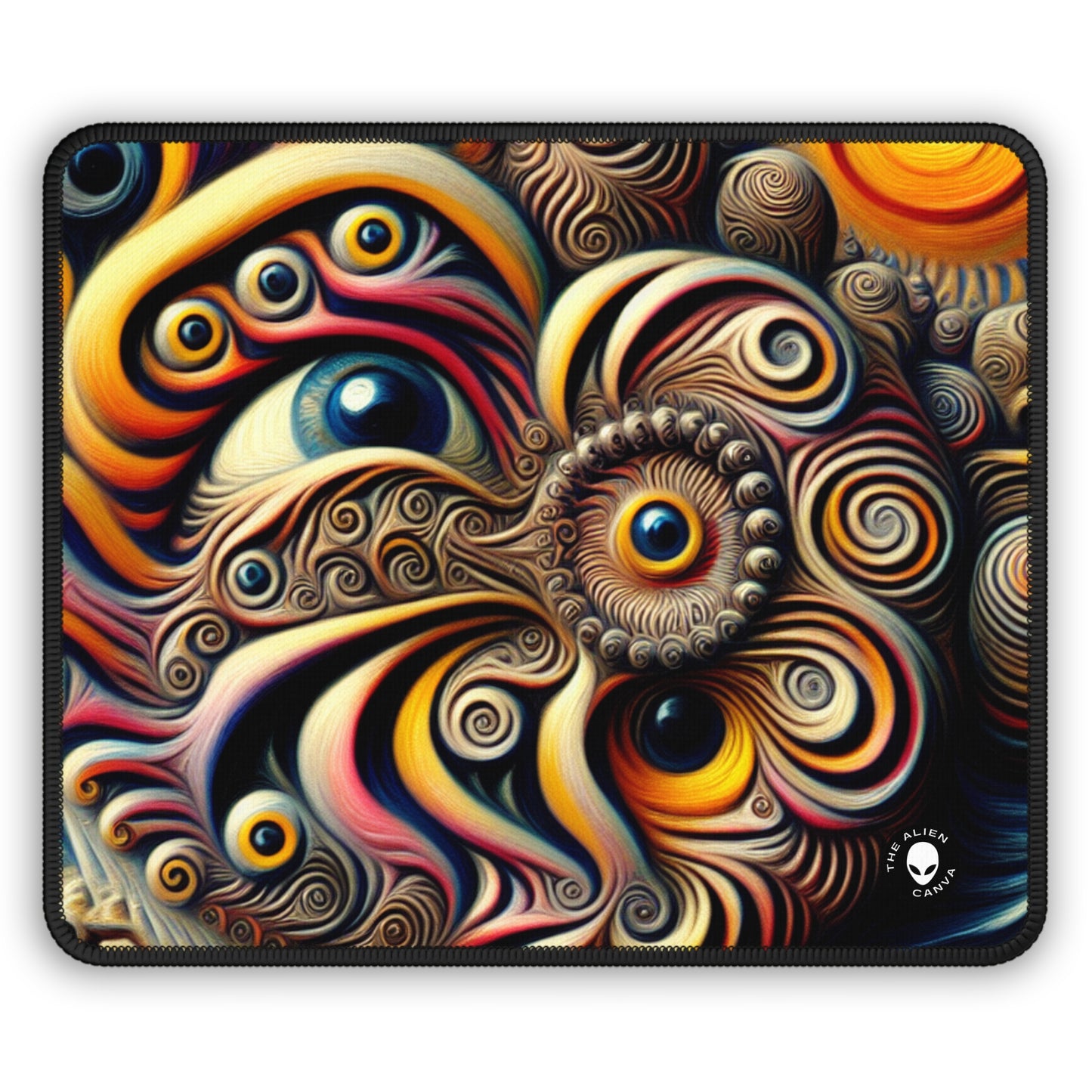 "Time Island's Dreamlike Dance" - The Alien Gaming Mouse Pad Surrealism