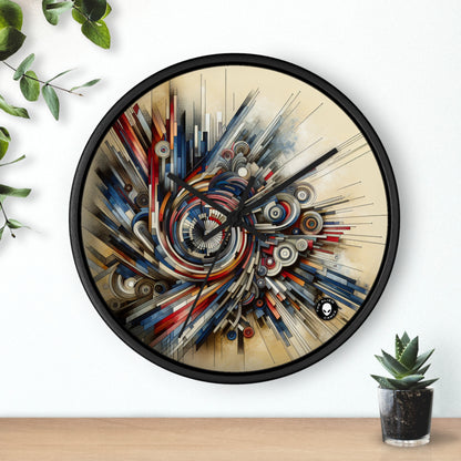 "Fragmented Realms: A Surreal Exploration in Color and Form" - The Alien Wall Clock Avant-garde Art