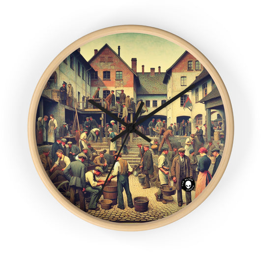 "Community Clean-Up: Restoring Urban Beauty Together" - The Alien Wall Clock Social Realism