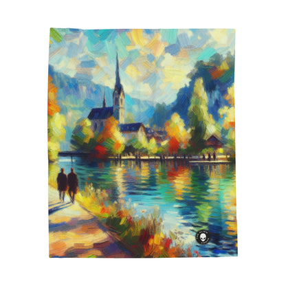 "Sunny Market Delight" - The Alien Velveteen Plush Blanket Impressionism