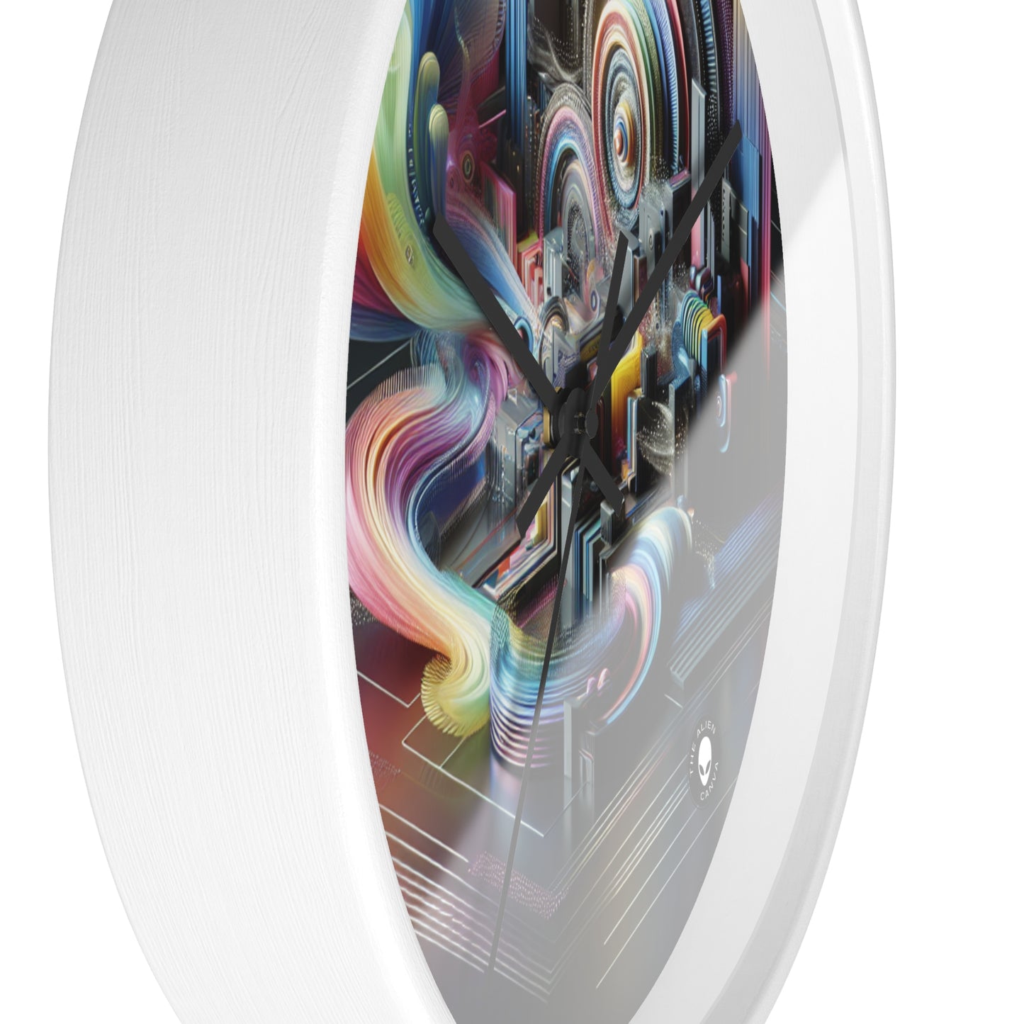 "Neon Nights: A Futuristic Urban Dream" - The Alien Wall Clock Digital Art