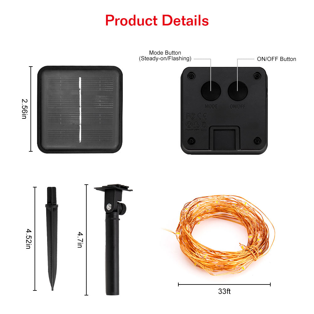 Solar LED copper light