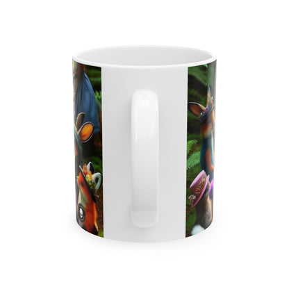 "Fiesta del té encantada en el bosque" - Taza de cerámica The Alien 11oz