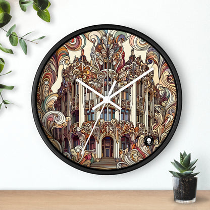 "Enchanted Seasons: Art Nouveau Forest Illustration" - The Alien Wall Clock Art Nouveau