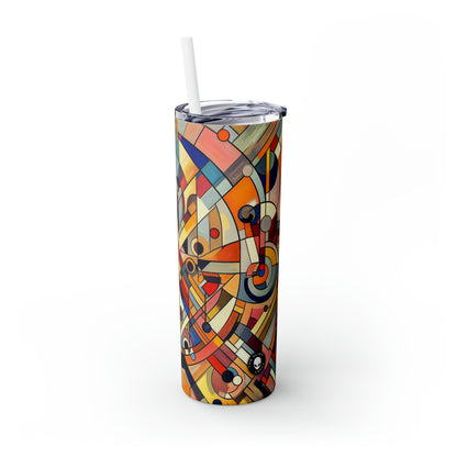 Chaos and Harmony: A Visual Dance - The Alien Maars® Skinny Tumbler with Straw 20oz Abstract Art