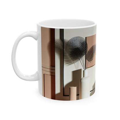 "Harmony in Geometry: A Minimalist Digital Art Exploration" - The Alien Ceramic Mug 11oz Post-minimalism