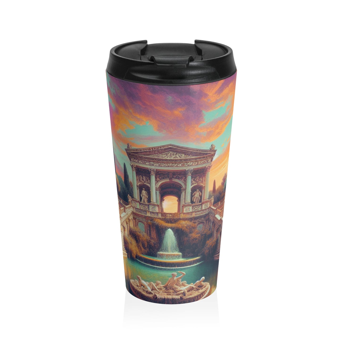 "Modern Roman: Neoclassical Portrait of Elegance" - The Alien Stainless Steel Travel Mug Neoclassicism