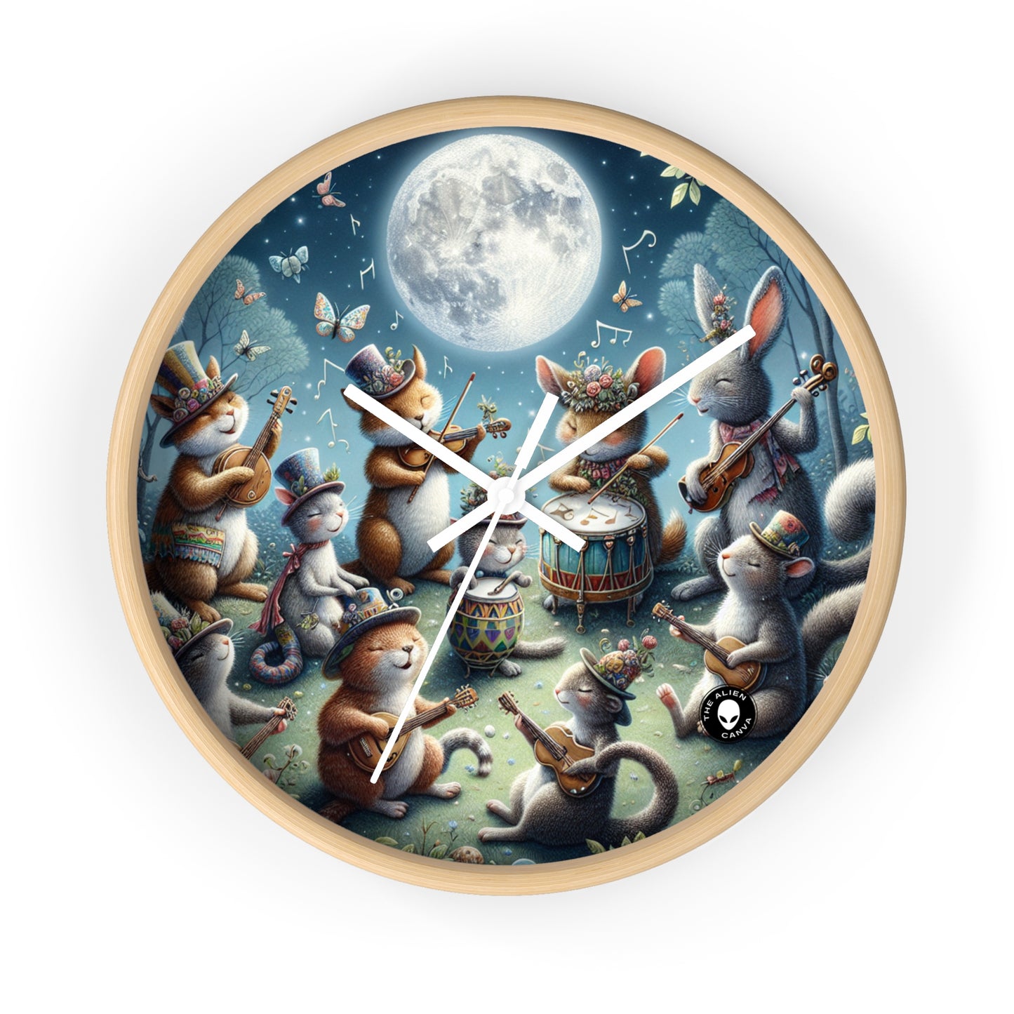 "Moonlit Melodies in the Enchanted Forest" - The Alien Wall Clock