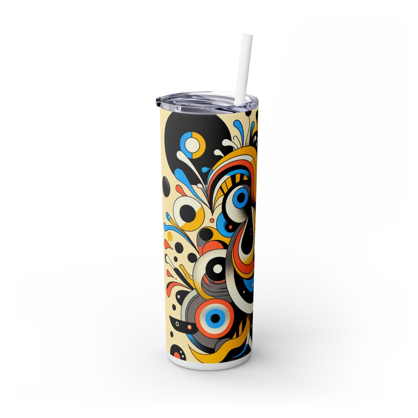 "Dada Fusion : Un chaos fantaisiste d'objets du quotidien" - The Alien Maars® Skinny Tumbler avec paille 20oz Neo-Dada