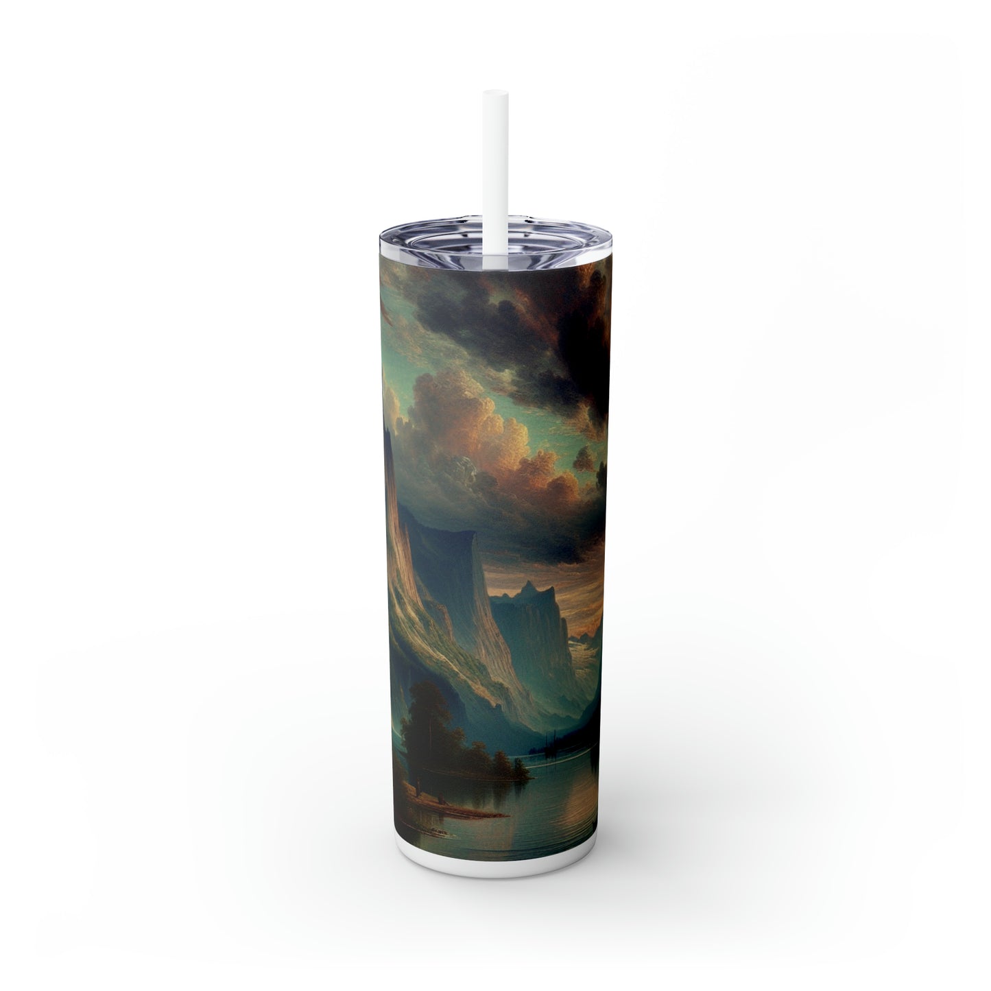 "The Tempestuous Soul: A Romantic Interpretation" - The Alien Maars® Skinny Tumbler with Straw 20oz Romanticism