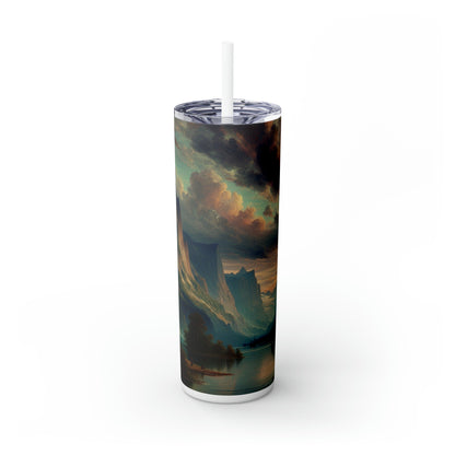 "The Tempestuous Soul: A Romantic Interpretation" - The Alien Maars® Skinny Tumbler with Straw 20oz Romanticism