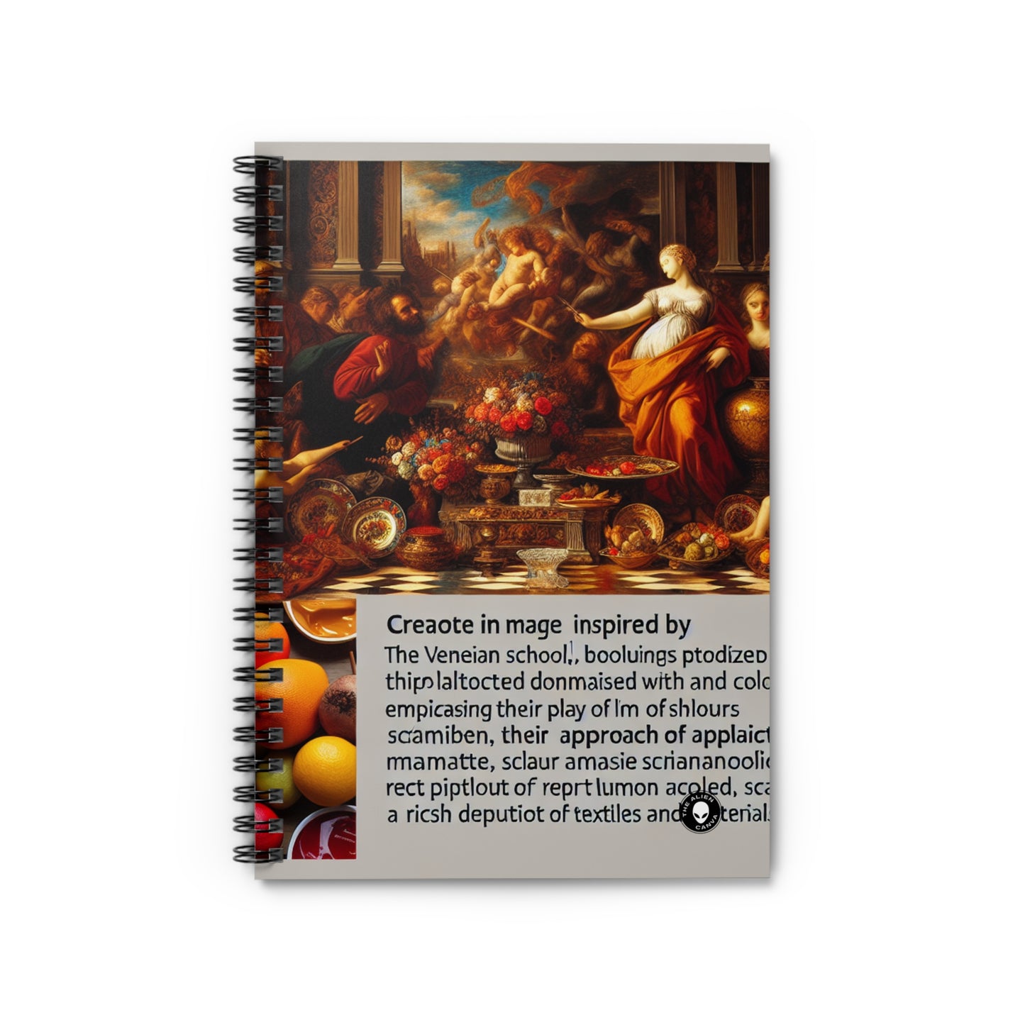 Venetian Reverie: A Contemporary Homage to the Vibrant Elegance of the Venetian School - The Alien Spiral Notebook (Ruled Line) Venetian School