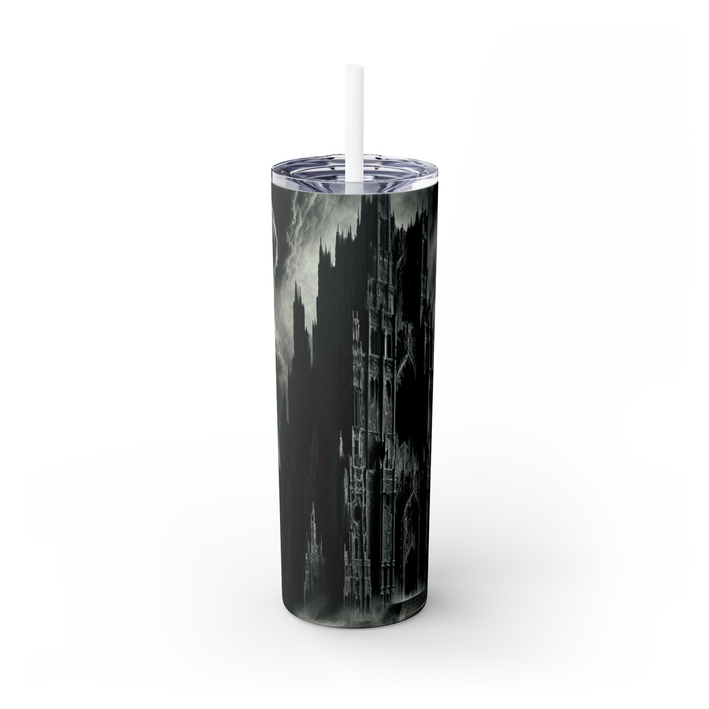 "Sauron's Shadow Tower" - The Alien Maars® Skinny Tumbler with Straw 20oz