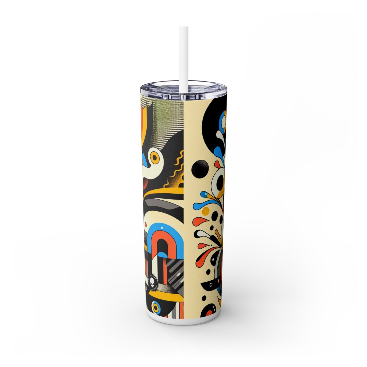 "Dada Fusion : Un chaos fantaisiste d'objets du quotidien" - The Alien Maars® Skinny Tumbler avec paille 20oz Neo-Dada