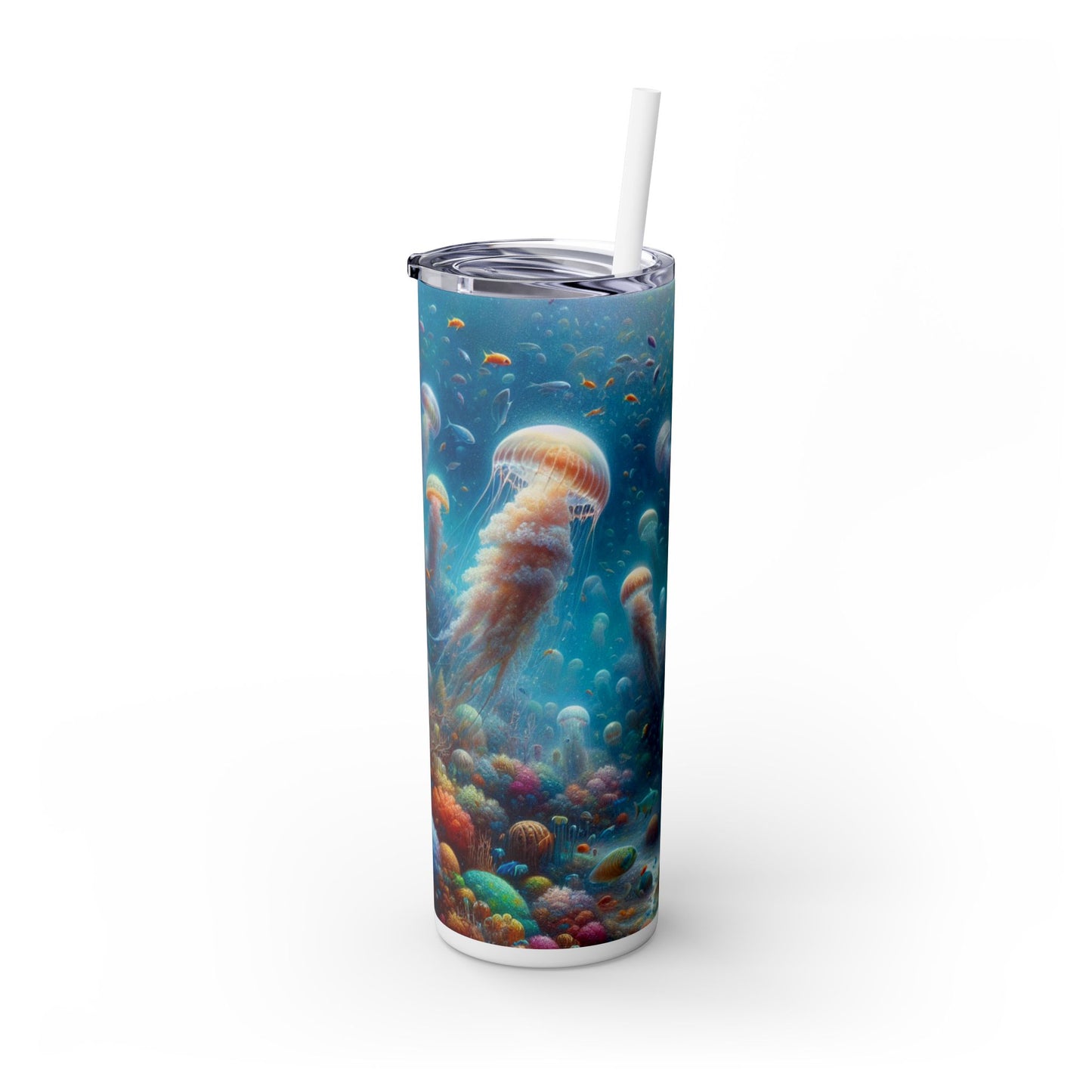 "Jellyfish Dreamland": vaso estrecho con pajita de 20 oz de Alien Maars®