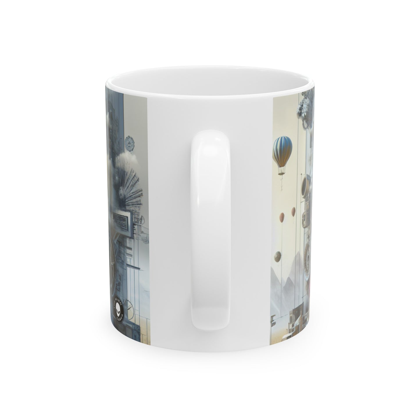 "Transformations symboliques : réalisme conceptuel dans les objets du quotidien" - La tasse en céramique Alien 11oz Réalisme conceptuel