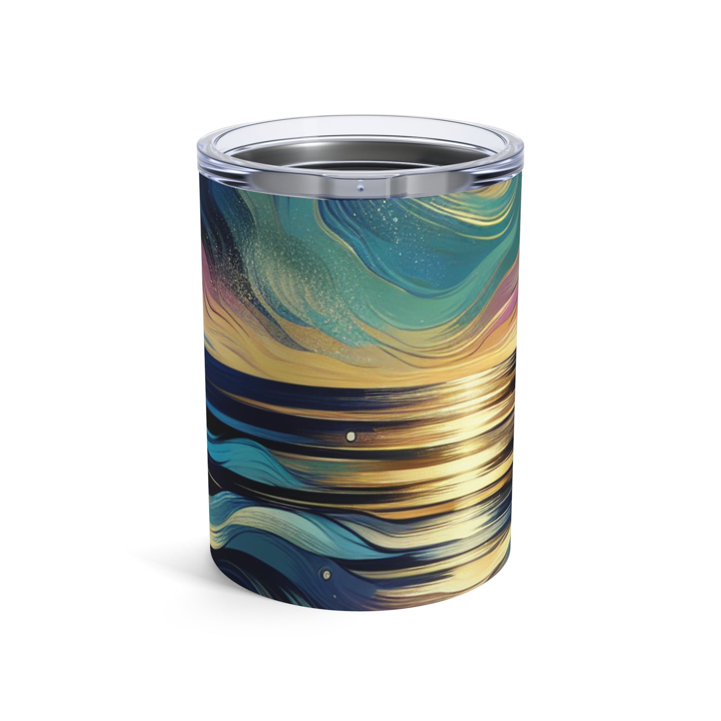 "Majestad de medianoche: Reflexiones abstractas del océano" - Vaso Alien de 10 oz