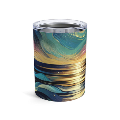 "Majestad de medianoche: Reflexiones abstractas del océano" - Vaso Alien de 10 oz