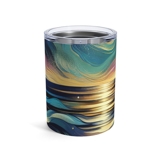 « Midnight Majesty : reflets abstraits sur l'océan » - Le verre Alien 10 oz