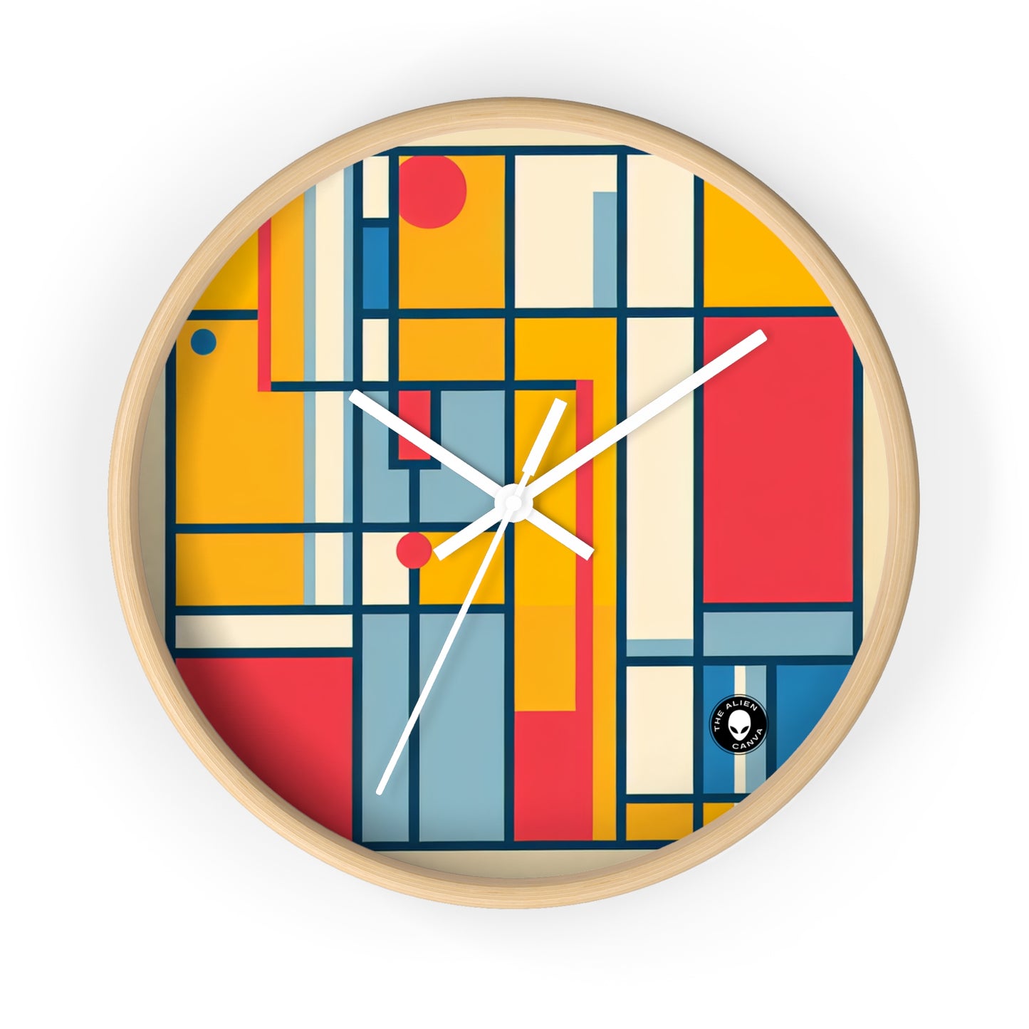 "De Stijl Grid: una composición de color minimalista" - El reloj de pared alienígena De Stijl