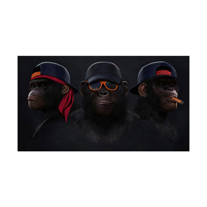 3 Monkeys Poster Cool Graffiti Street Art Canvas Painting Wall Art Living Room Home Decor