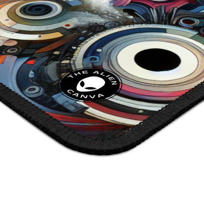 "Temporal Flux: A Surreal Journey through Abstract Shapes and Vibrant Colors" - The Alien Gaming Mouse Pad Avant-garde Art