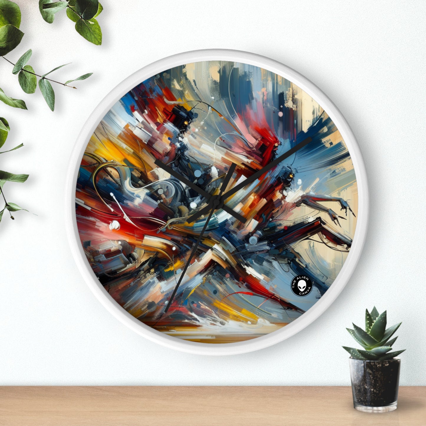 "Dance-Off Fury: A Vibrant Battle of Rival Street Crews" - The Alien Wall Clock Action Art