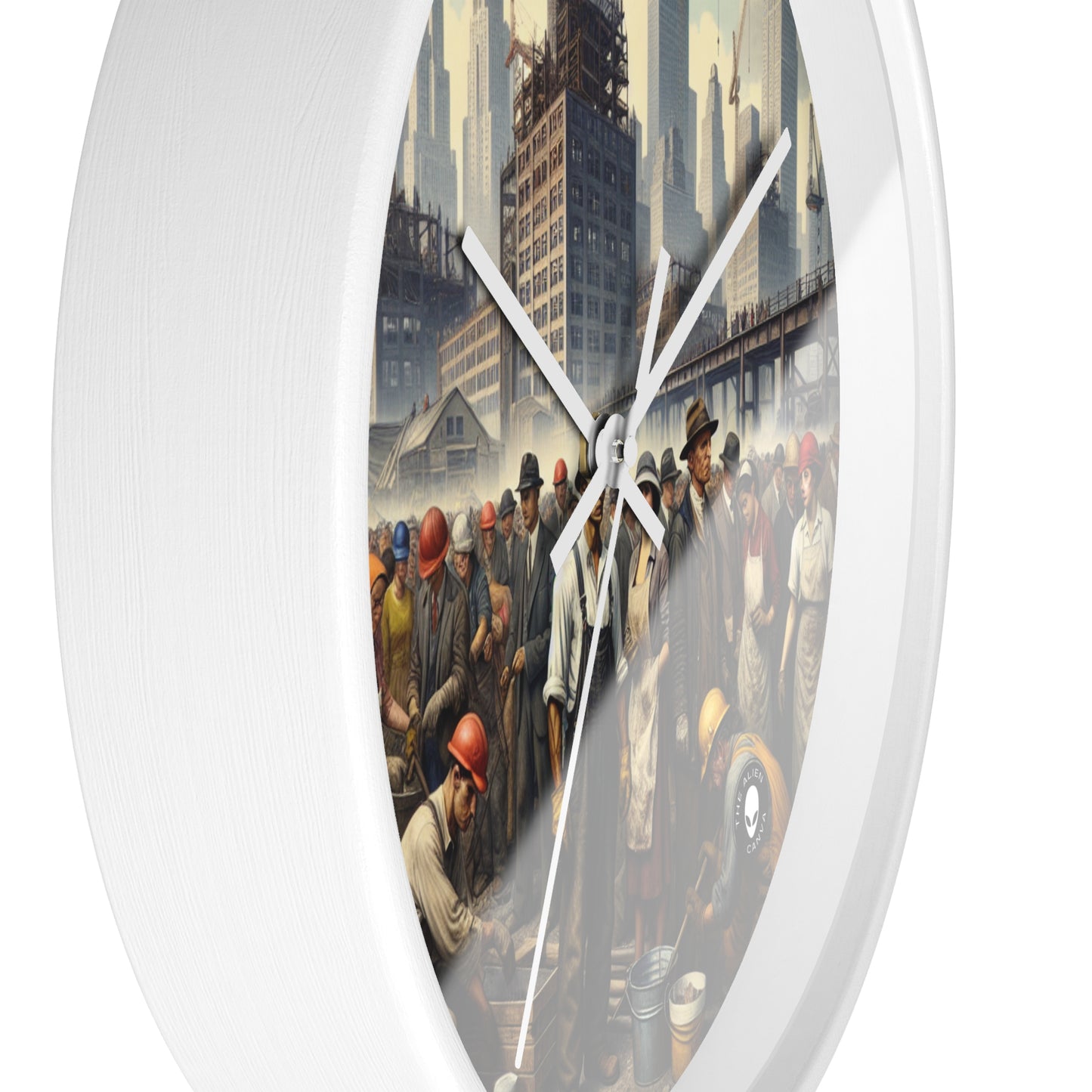 Title: "Unity in Action: Celebrating Solidarity's Triumph" - The Alien Wall Clock Social Realism