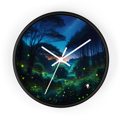 "Noche encantada: Luciérnagas en el bosque" - El reloj de pared extraterrestre