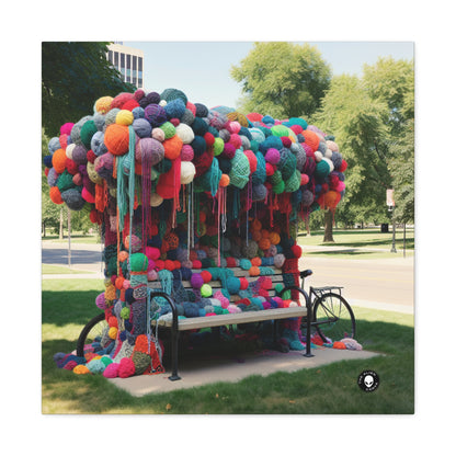 "Whimsical Wonders: Yarn-Bombing the Cityscape" - The Alien Canva Yarn Bombing (Fiber Art)