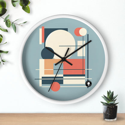 "Serenidad minimalista: reflejos tranquilos del atardecer" - El minimalismo del reloj de pared alienígena