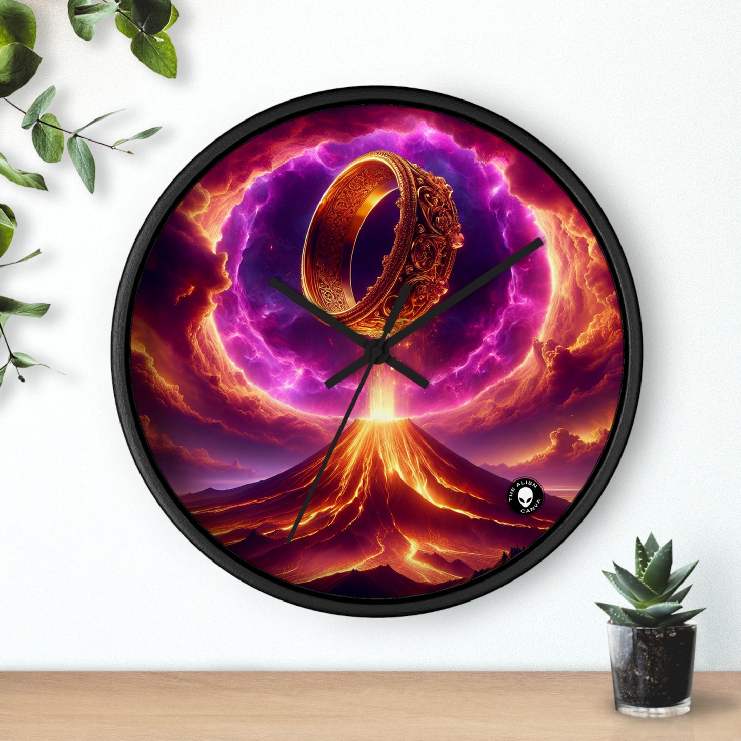 "Ring of Doom: A Surreal Descent." - The Alien Wall Clock