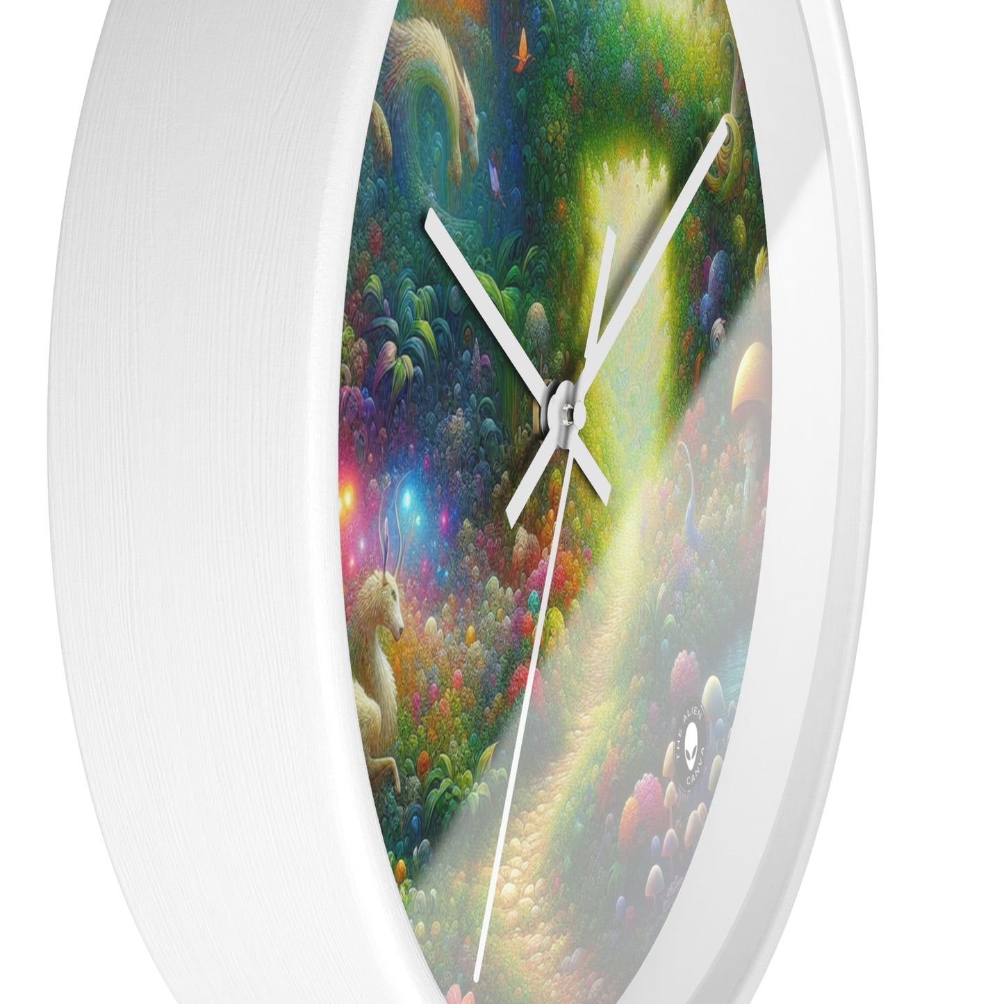 "Jardín Místico del Encanto" - El Reloj de Pared Extraterrestre