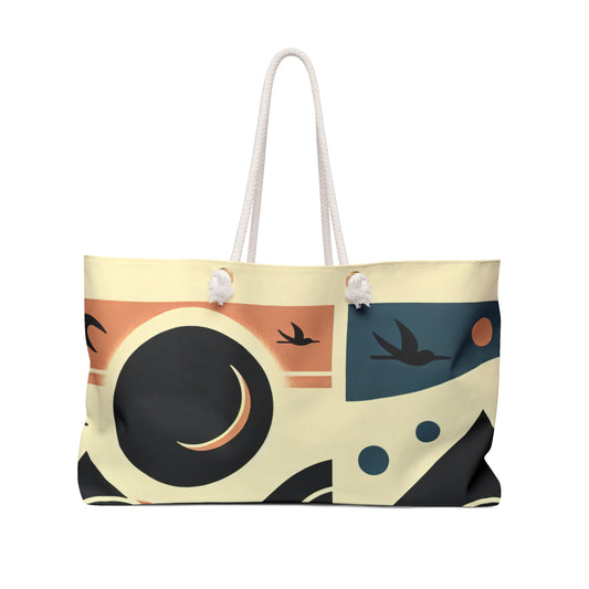 "Serenity in Geometry: Ocean Sunset" - The Alien Weekender Bag Minimalism