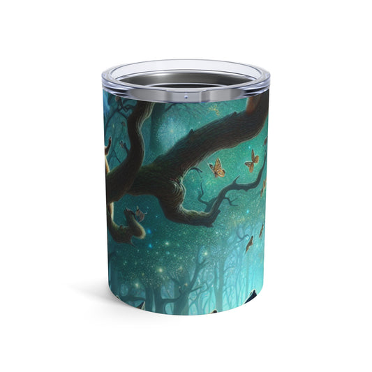 "Animales místicos: criaturas retozando en un bosque encantado" - Vaso Alien de 10 oz