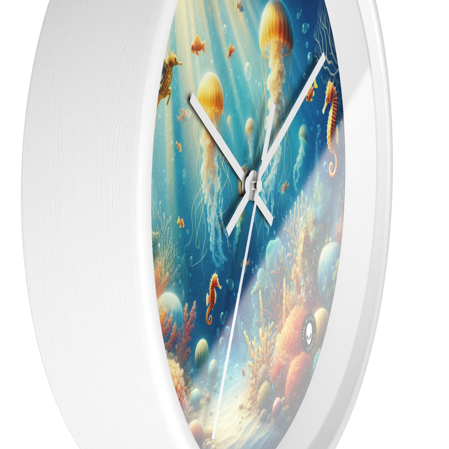 "Sunlit Serenity: A Magical Underwater Realm" - The Alien Wall Clock