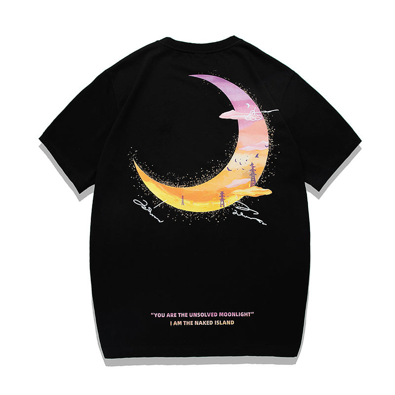 Moon Series Short Sleeve T-shirt Men