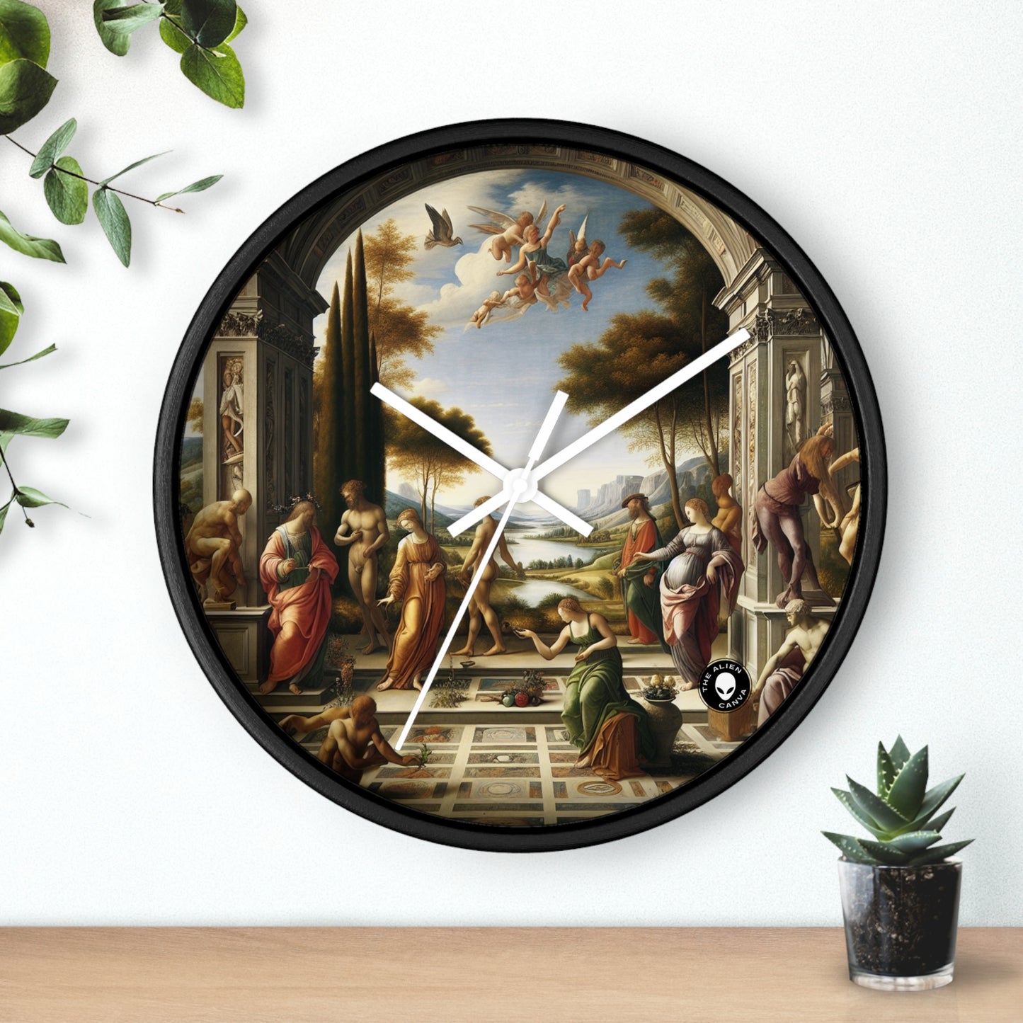 "El renacimiento de una ciudad: combinación de elegancia clásica con energía urbana moderna" - The Alien Wall Clock Renaissance Art