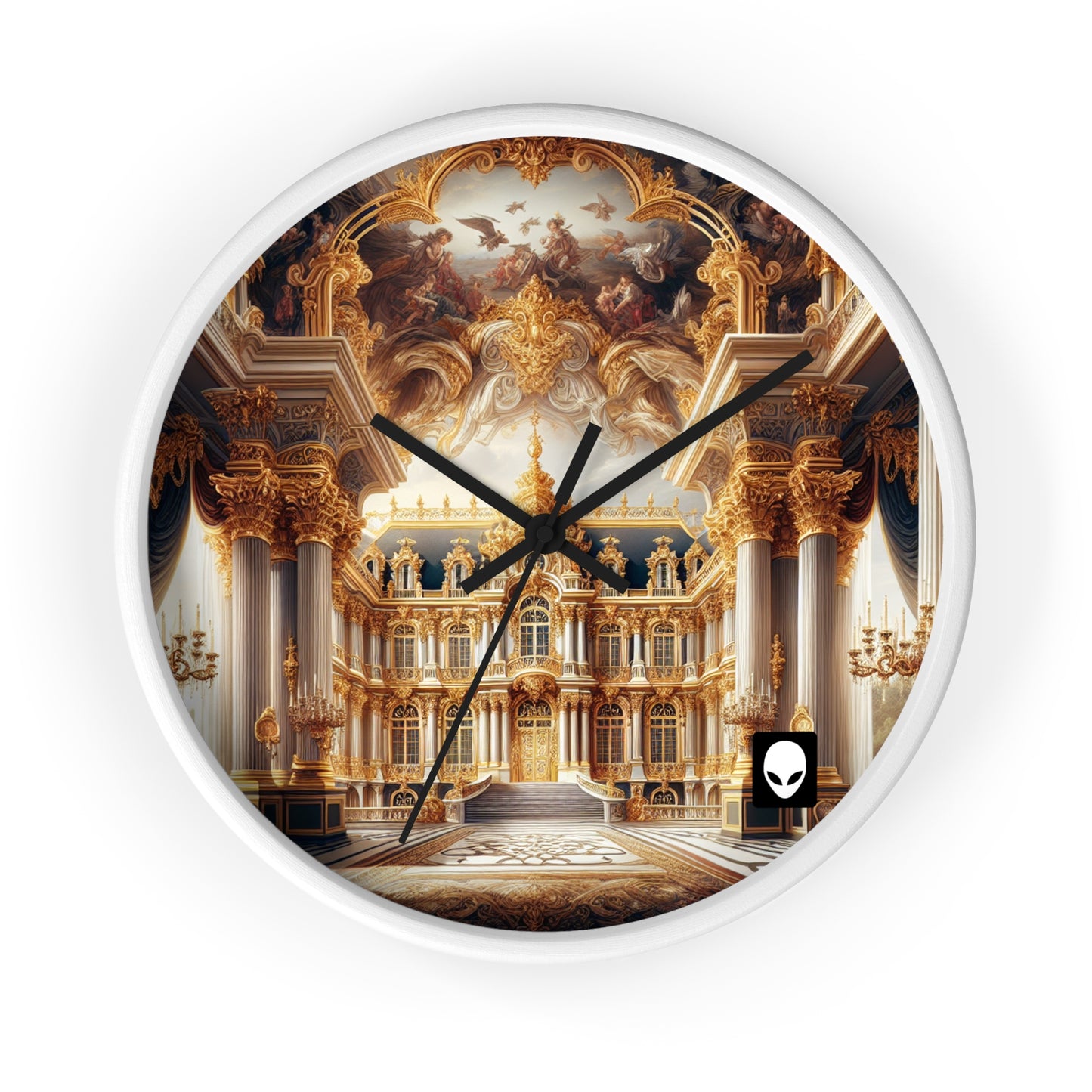 "Splendeur royale : un palais baroque plaqué or" - L'horloge murale Alien de style baroque