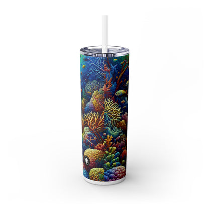 "Marine Paradise: Colorful Coral Reef Wildlife" - The Alien Maars® Skinny Tumbler with Straw 20oz